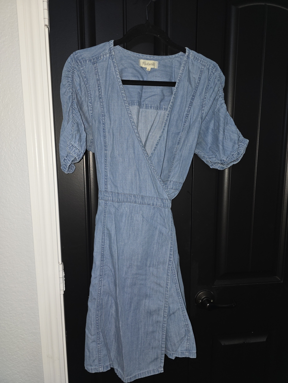 Madewell Light Blue Chambray Wrap Midi Dress